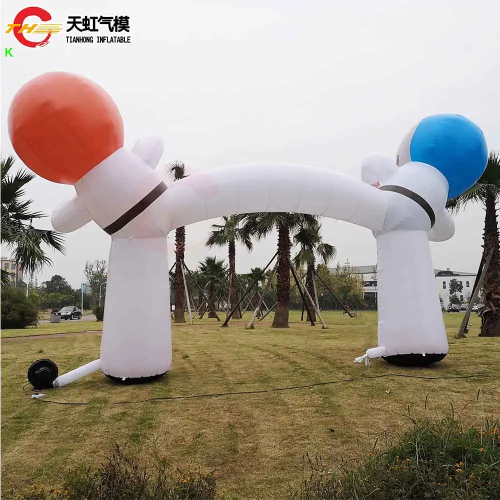 ที่กําหนดเอง Inflatable Boxing การ์ตูน Arch Gate ตกแต่งกลางแจ้ง Inflatable Taekwondo มวยปล้ํา Archway พร้อม Blower สําหรับขาย
