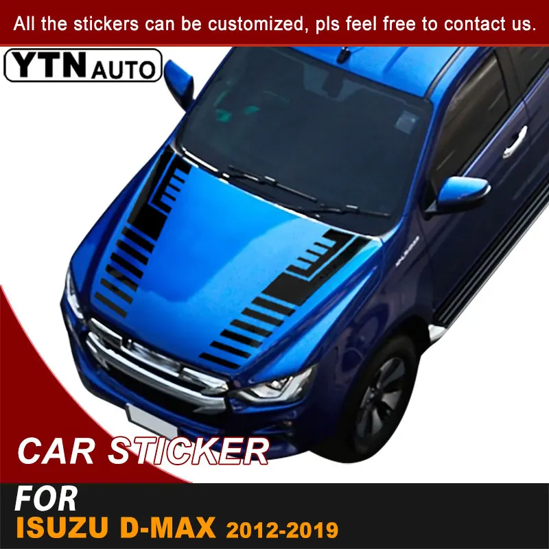 

Hood Bonnet Scoop Decals Irregular Stripe Racing Graphic Vinyl Cool Car Sticker Custom For Isuzu D-Max Dmax 2012-2017 2018 2019