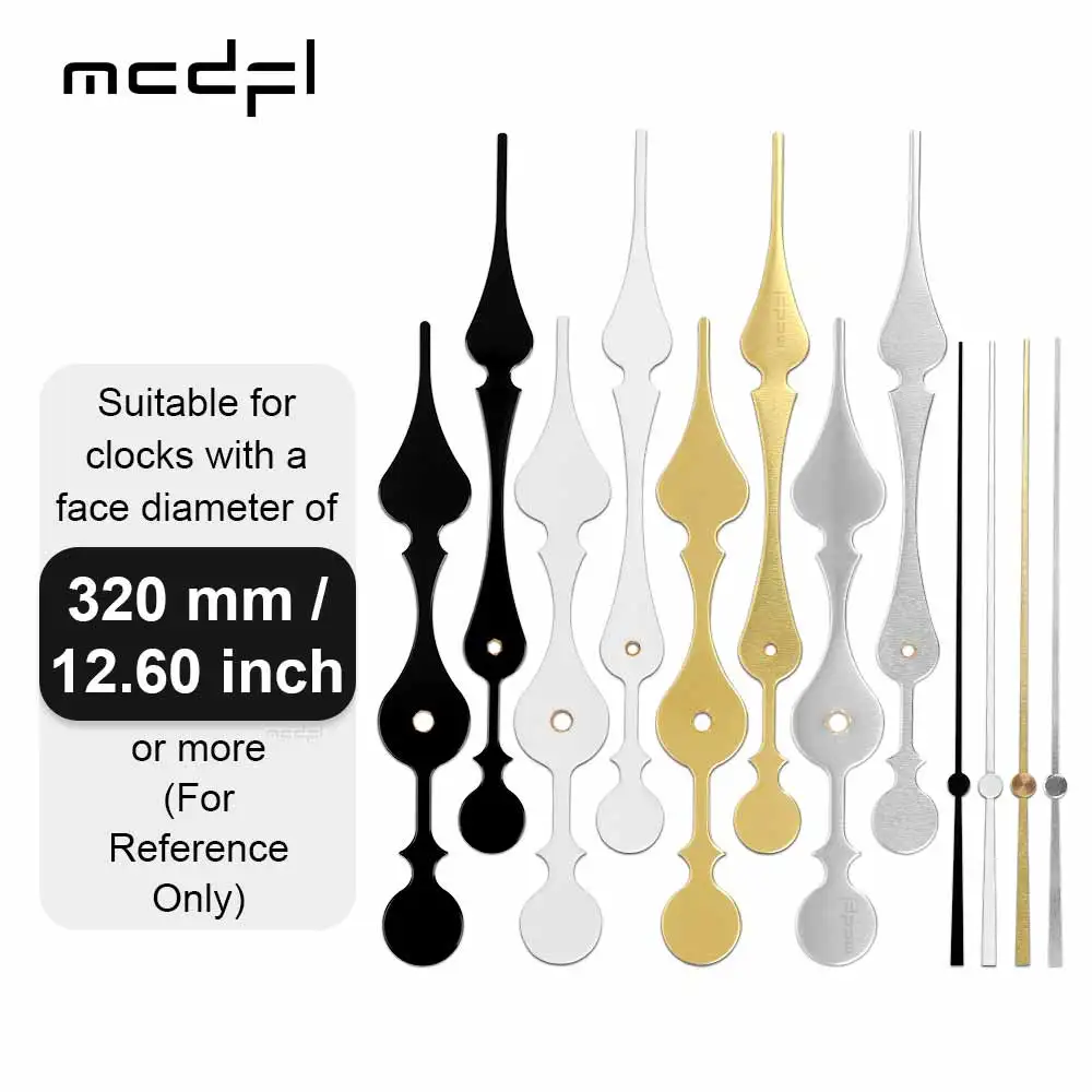 MCDFL קלאסי קיר שעון ידיים אלומיניום גדול מחט הדק תנועת מטוטלת סליל קוורץ שעון עם מצביע לתליית 3d