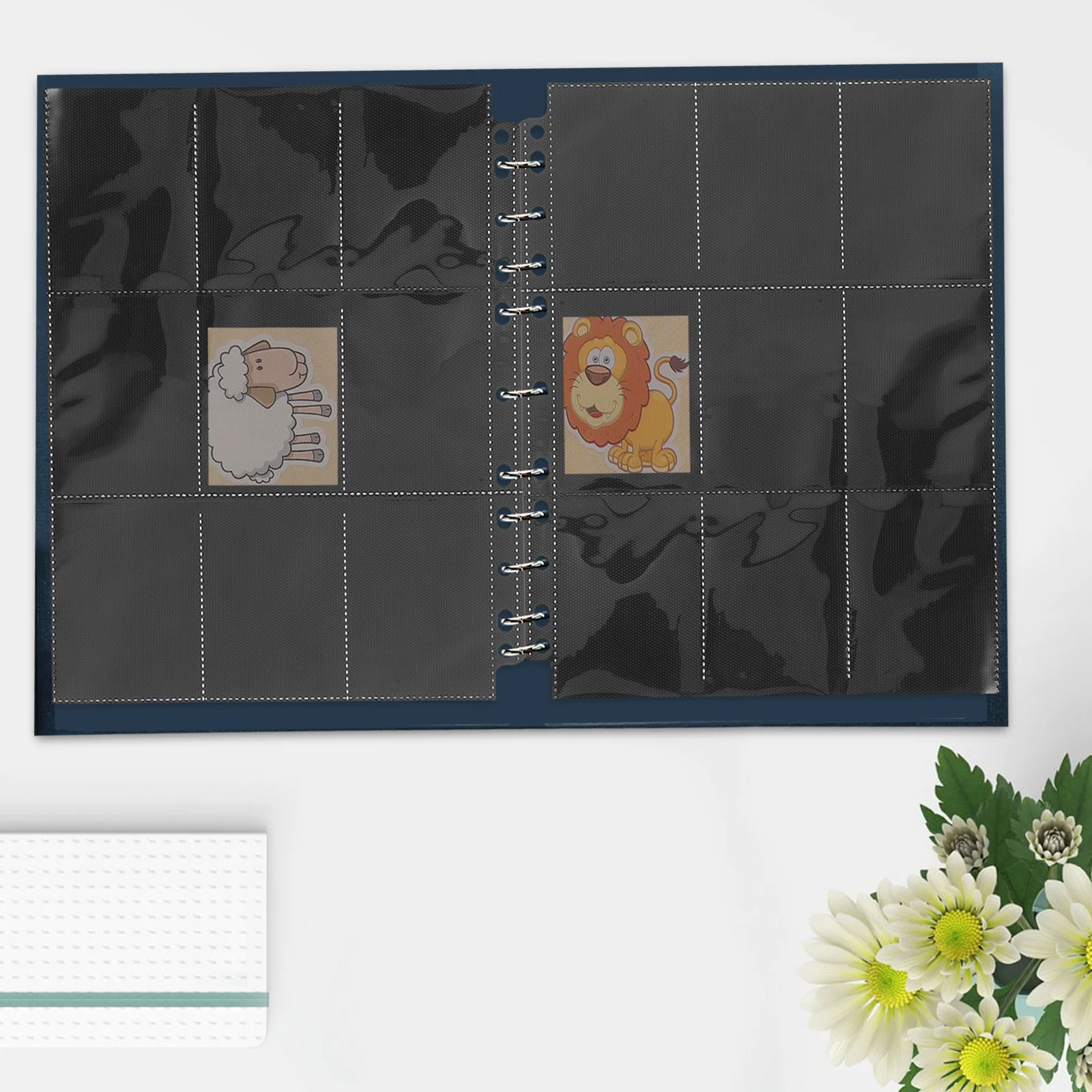 

10 Sheets Card Album Pages Large Capacity Standard Size Cards Protector Portable Lightweight 18 Pocket Card Sleeves