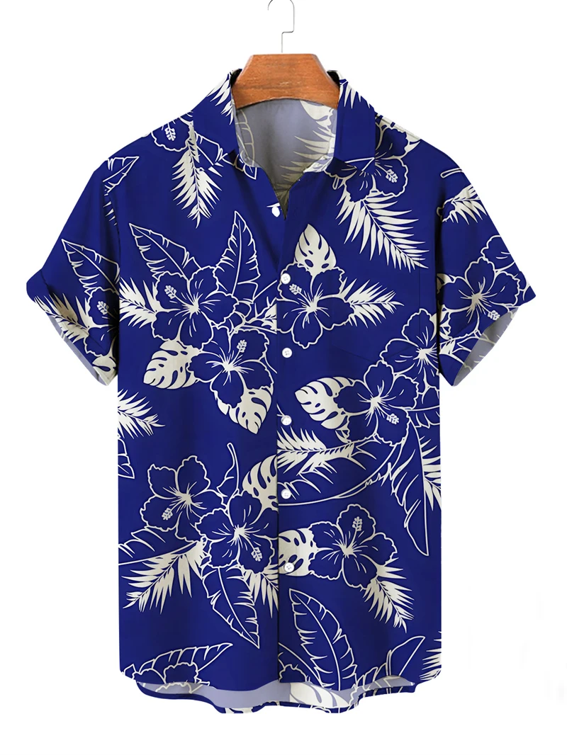 Moda plantas tropicais gráfico camisas havaianas para homens verão na moda streetwear 3d impresso camisa casual oversized férias topos