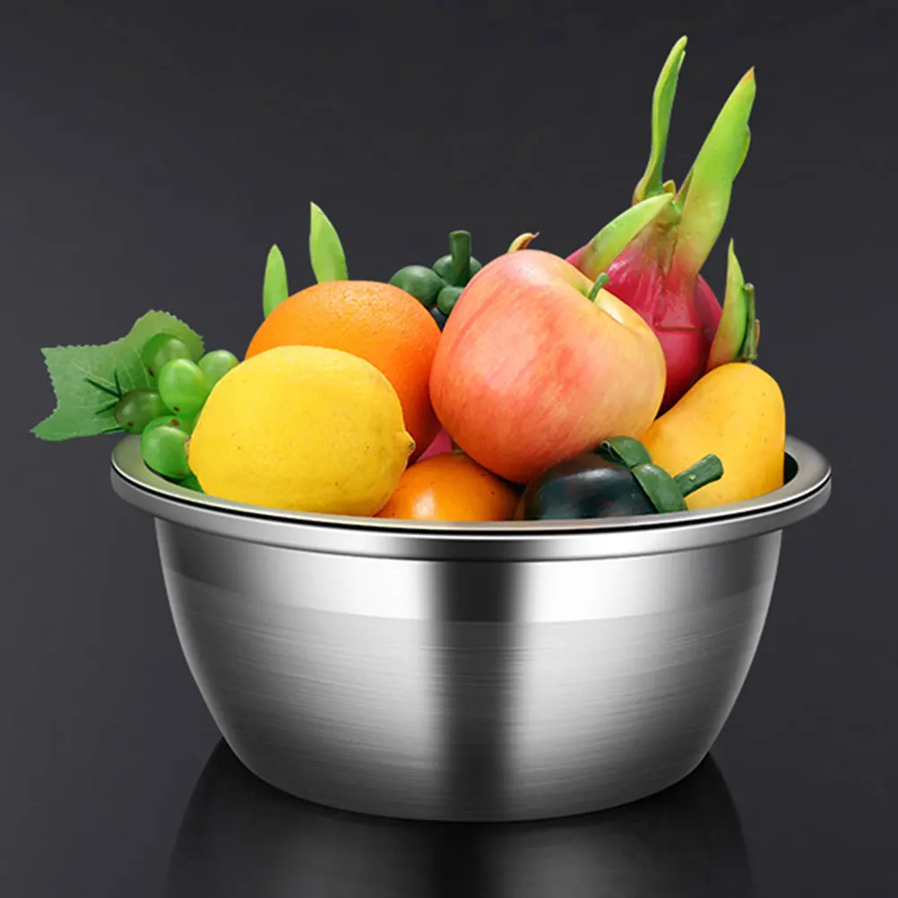 

1pc Stainless Steel Mixing Bowl 304 Baking Salad Egg Beater Multi-Functional Food Storage Reusable Kitchen Tool Cooking Gadget