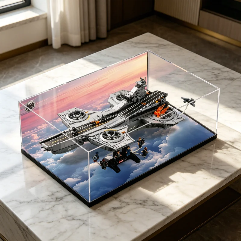 Applicable to the  Lego 76354 S.H.I.E.L.D. Helicarrier Building Blocks Display case,High Transparent Acrylic Display Case