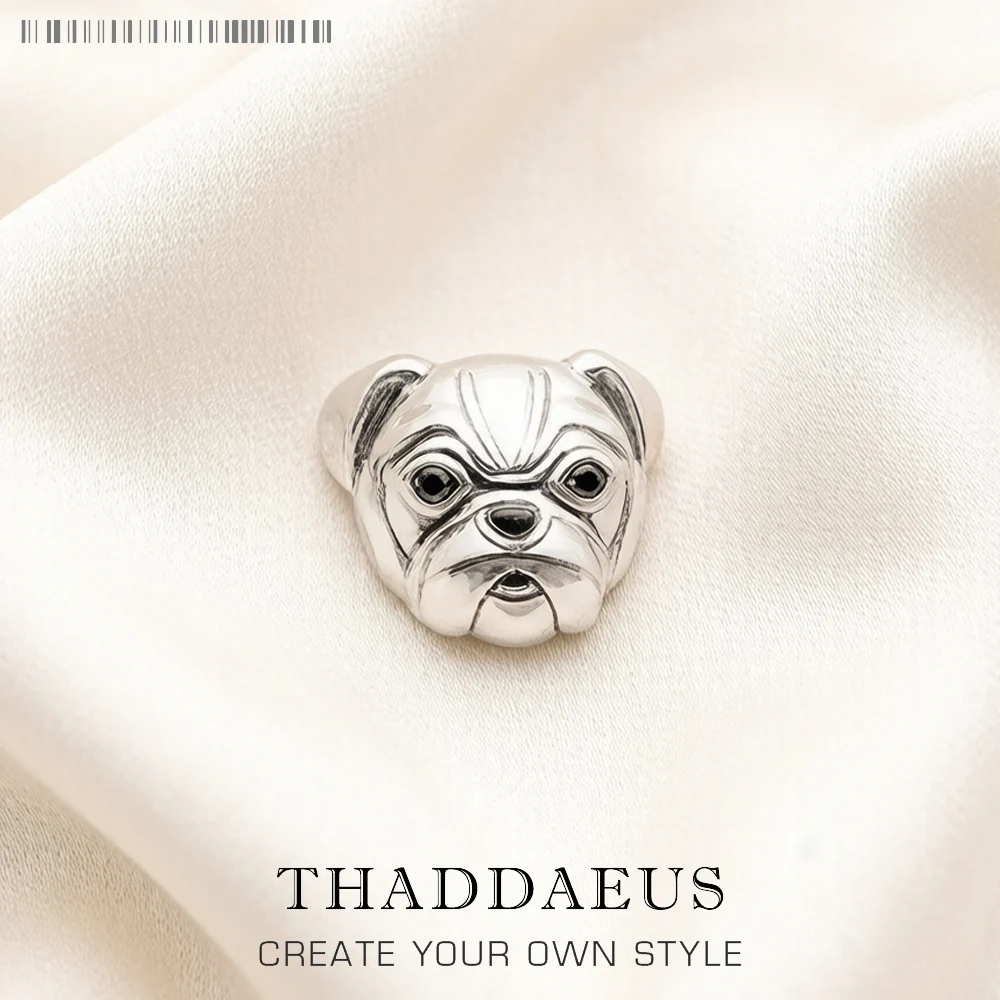 

Beads Bulldog Dog 925 Sterling Silver Charm European DIY Jewelry Accessorie Cute Gift For Women Men
