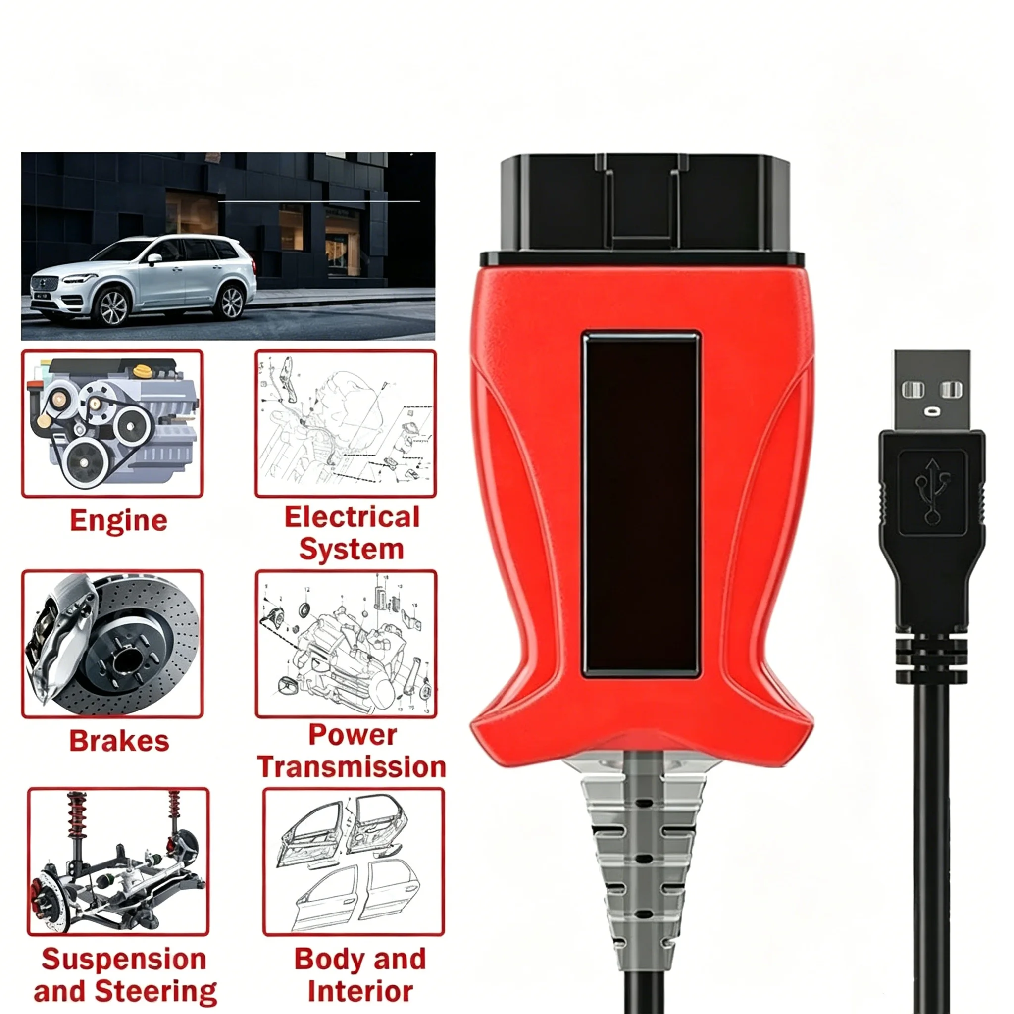 

J2534 OBD2 Diagnostic Cable V165 V160, Multi-Vehicle Programming & Fault Scanner with SDD/Techstream Support