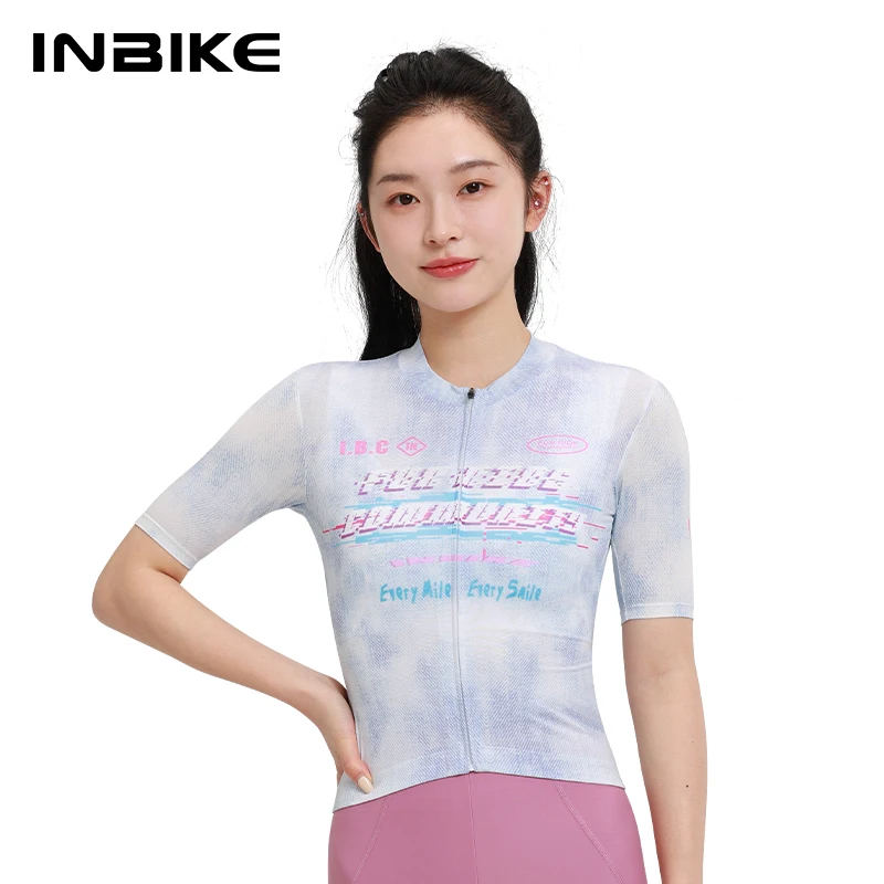 INBIKE Kurzarm-Radtrikot für Damen, Sommer, schweißableitend, schnell trocknend, für Mountainbike, Rennrad, Kleidung, Top, Fahrradbekleidung
