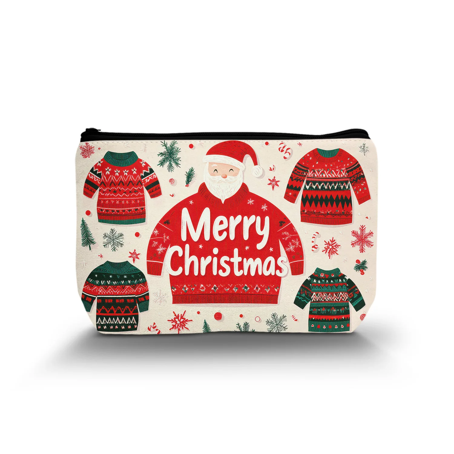 1Pc Santa Claus Cosmetic Bag Christmas Atmosphere Clothing Pattern Cosmetic Bag Suitable For Women'S Cosmetic Storage