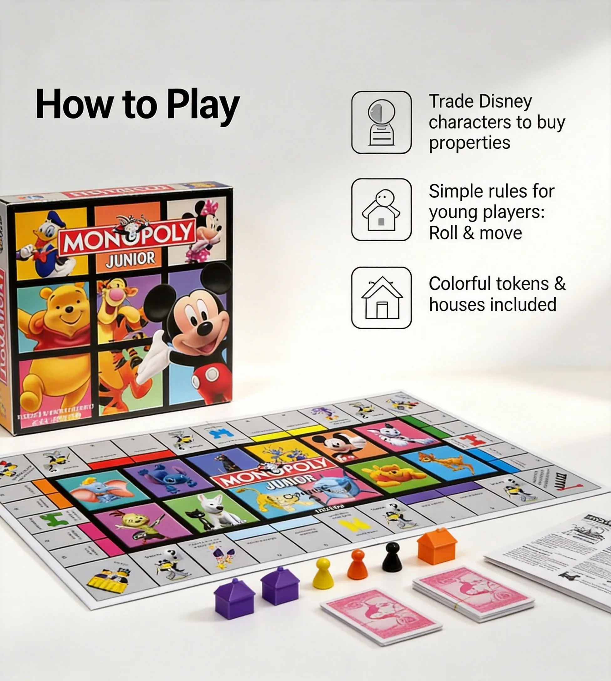 Premium Highly Detailed MONOPOLY JUNIOR - Collector's Edition for Tabletop Gamers, Tabletop Gaming - English Version