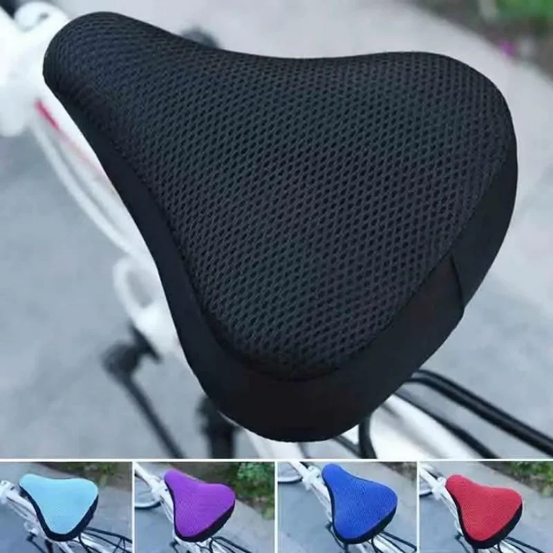 1PC 3D Soft Silicone Bike Seat Cushion  Breathable Comfortable Saddle Pad Cover for Universal Bicycle Cycling Saddle