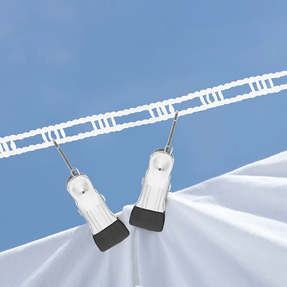 2Pcs Thickened Windproof Outdoor Clothesline Rope Stainless Steel Core Pe Coating Non-Slip Drying Line for Home Backyard Travel