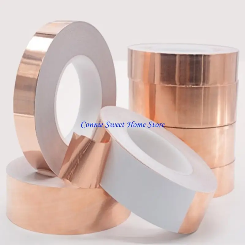 LXAF Copper Foil Tape Single-Sided Conductive with Adhesive for EMI Shielding Paper Circuits Electrical Repairs Grounding