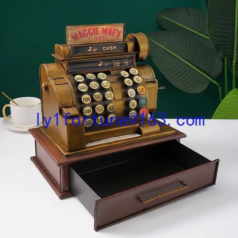 

Nostalgic Republic of China style old-fashioned objects American retro cash register model bar ornament decoration
