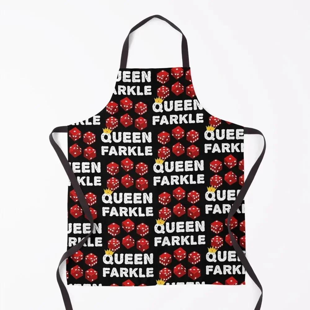 

Farkle Queen Funny Dice Game Night graphic Apron Household Items Kitchen manicurist Chef Uniform For Men Camping Apron