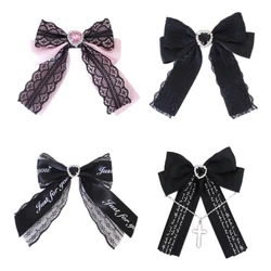 2024 New Rhinestones Y2K Hair Clip Bow Hairpin Crystal Duckbill Clip for Sweet Girls