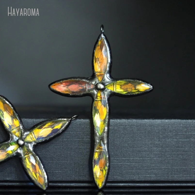 

10Pcs Jesus Christian Vintage Handmade Jewelry Soldered Cross Antique Silver Color Aqua Aura Glass Crystal Pendant PM44728