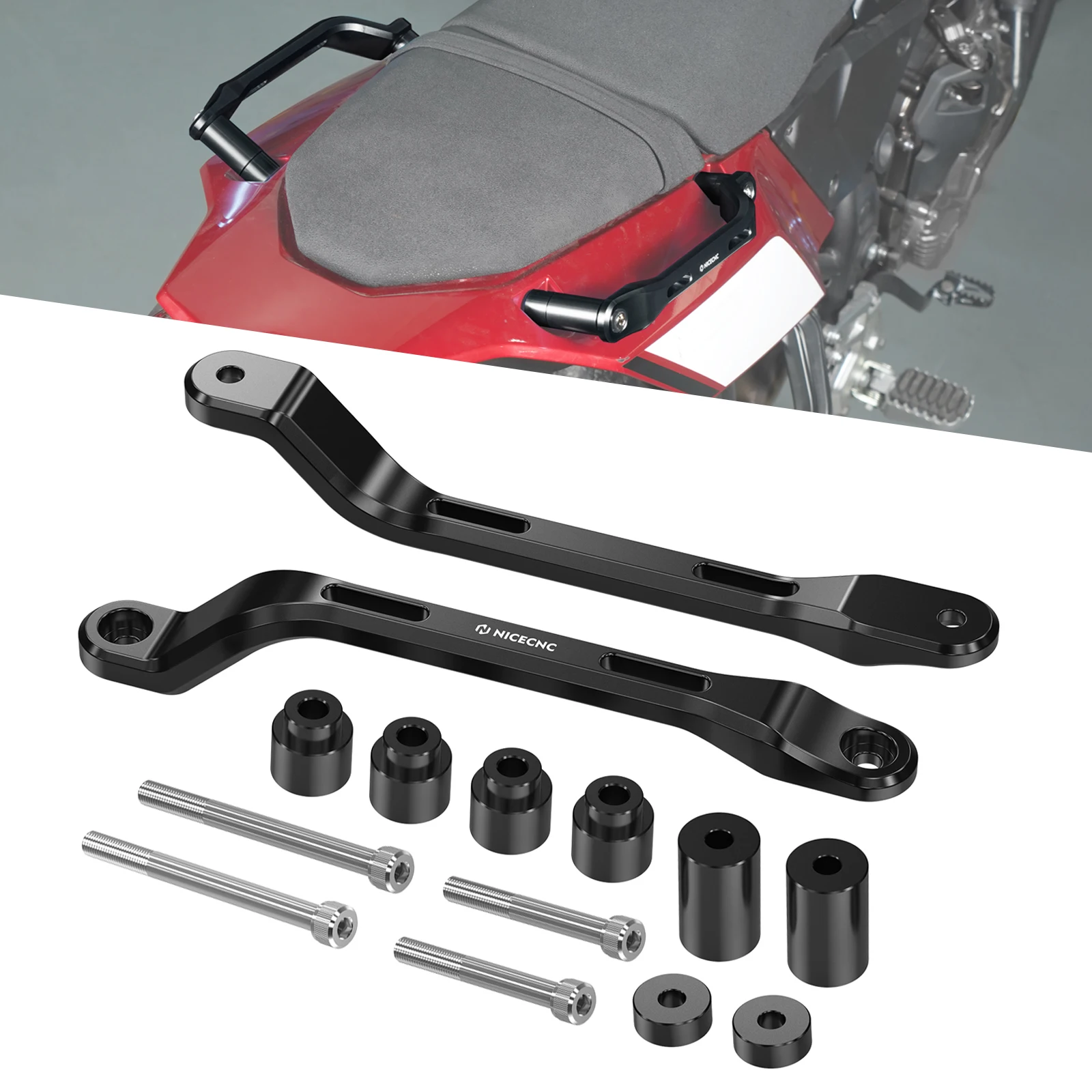 

For 2022 Tenere 700 World Raid Grab Handles Motorcycle Passenger Armrests for Yamaha Tenere 700/Rally Edition XTZ700 2019-2024