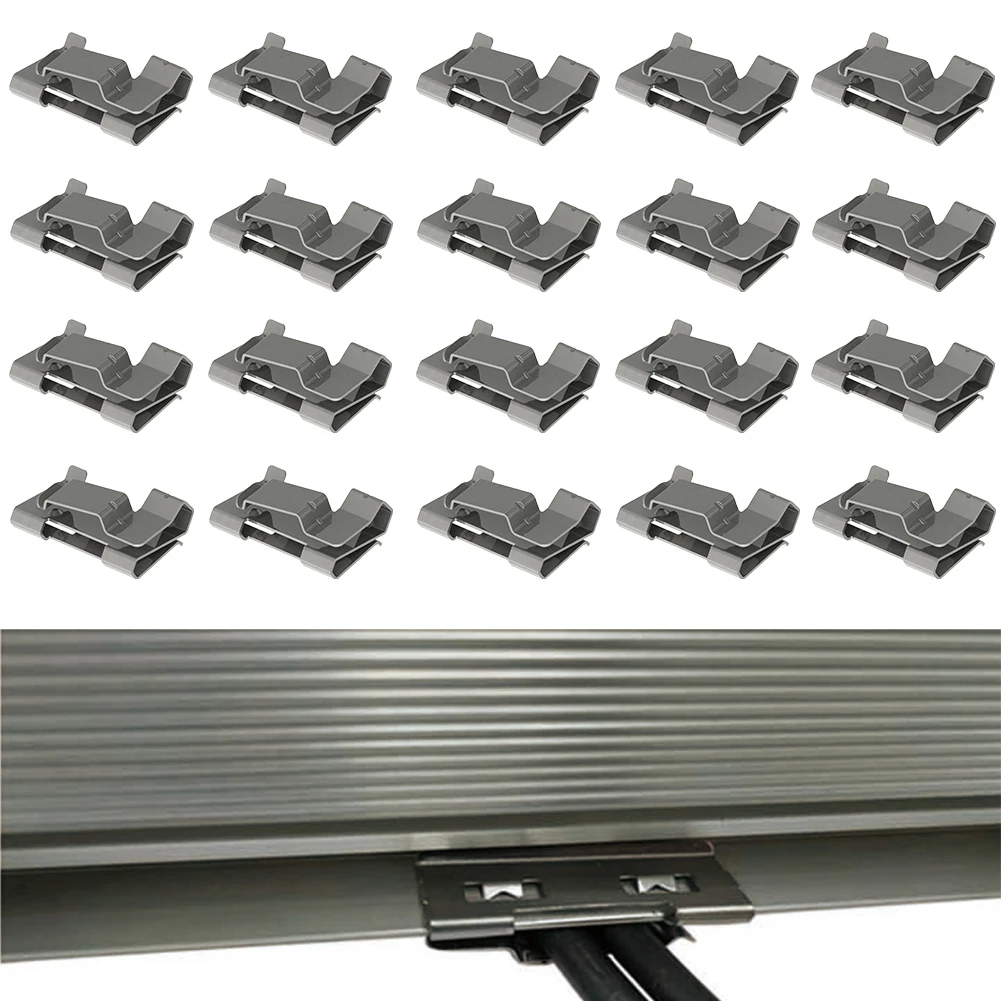 20/50Pcs Photovoltaic Cable Clips Stainless Steel Cable Clamps Outdoor Cable Holder For Cable Management Wire Organizer