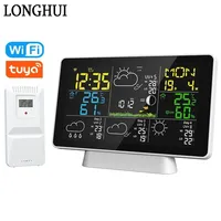 5065 Wifi Weather Station Intelligent Clock Alarm ClockForecast Screen Thermometer Hygrometer Weather Wireless Outdoor Sensor