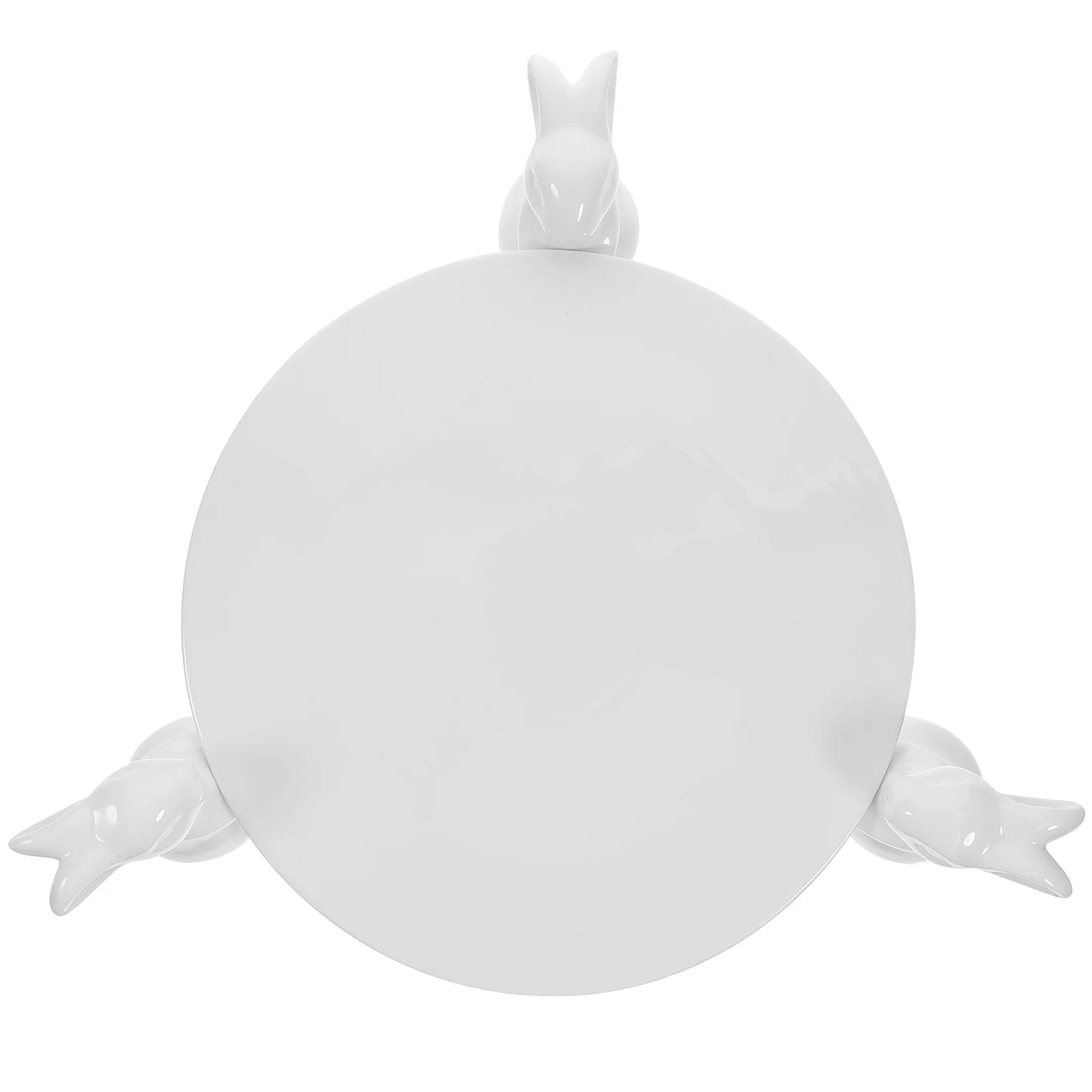 

1Set Lovely Rabbit Cake Plate Ceramic Dessert Plates for Easter Party Supplies Cake Stand Fruit Plate Pastry Serving Tray