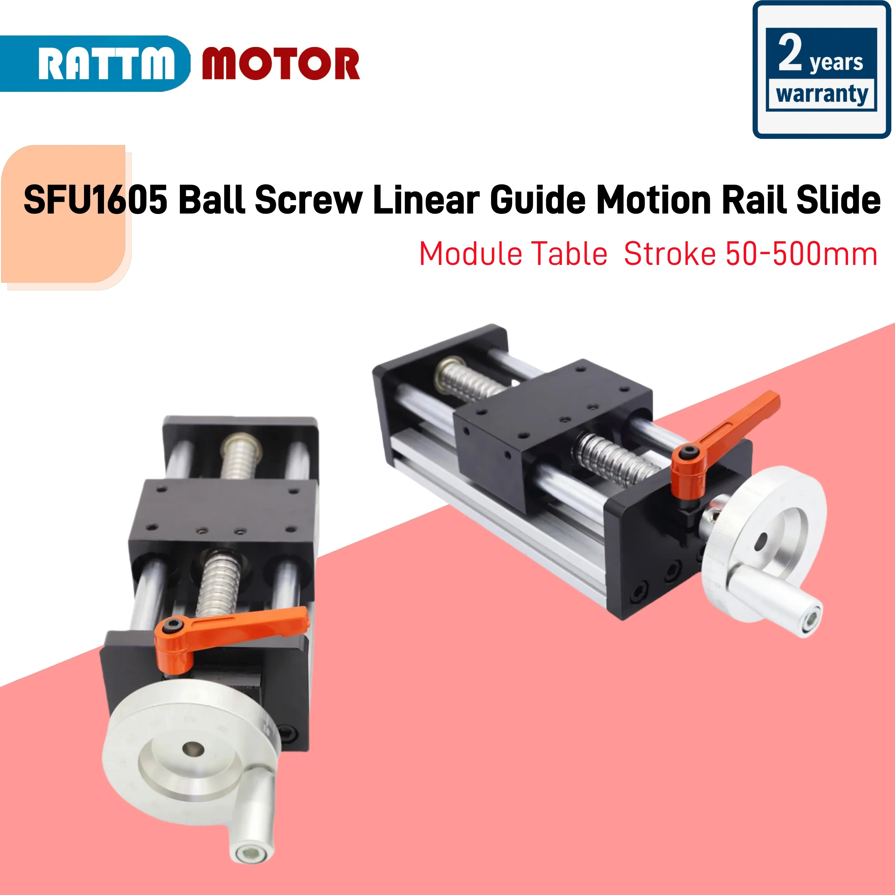 

Woodworking SFU1605 Ball Screw Linear Guide Motion Rail Slide CNC Manual Linear Shaft Actuator Module Table Stroke 50-500mm