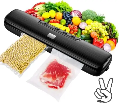

Vacuum Sealer Machine Food Vacuum Sealer Automatic Air Sealing System for Food Storage Dry and Wet Food Modes Compact Design 12.
