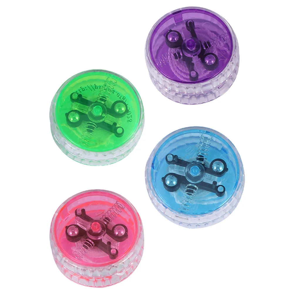 4 Pcs Yo-Yo LED Light up Yoyo Professional Luminous with Rope Pull Line for Kids Plastic Child