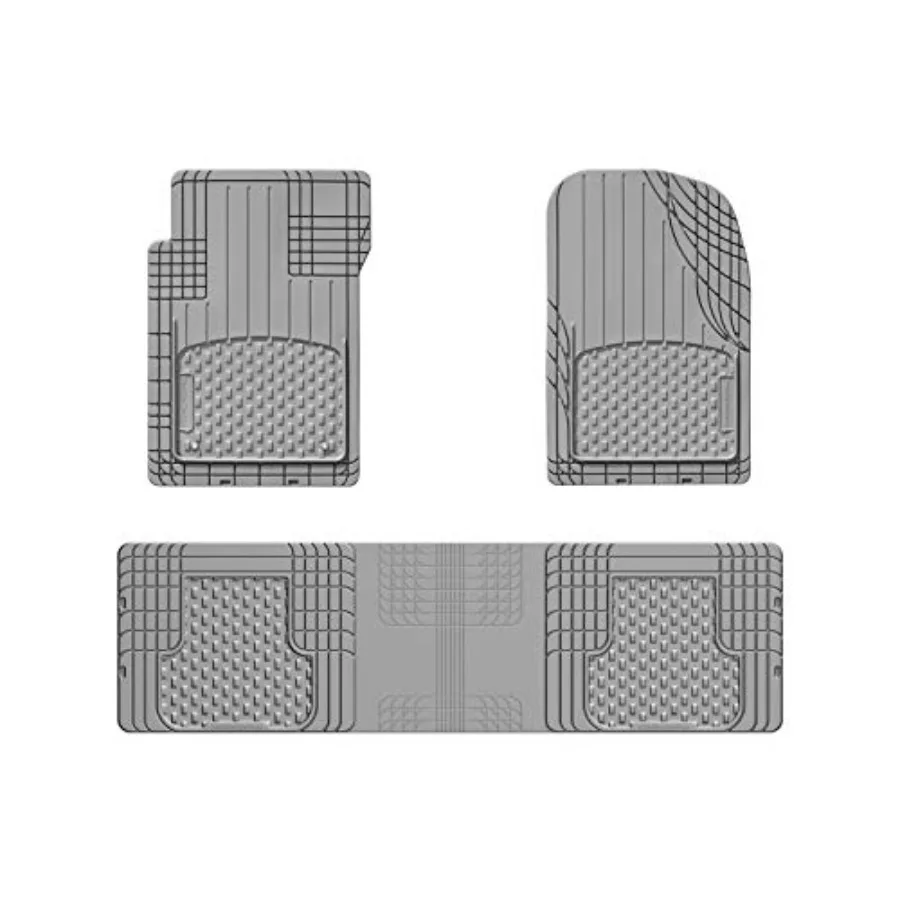 

Trim-to-Fit Floor Mat - Semi Universal Vehicle Mats - 1st & 2nd Row 3-Piece Set (Grey)