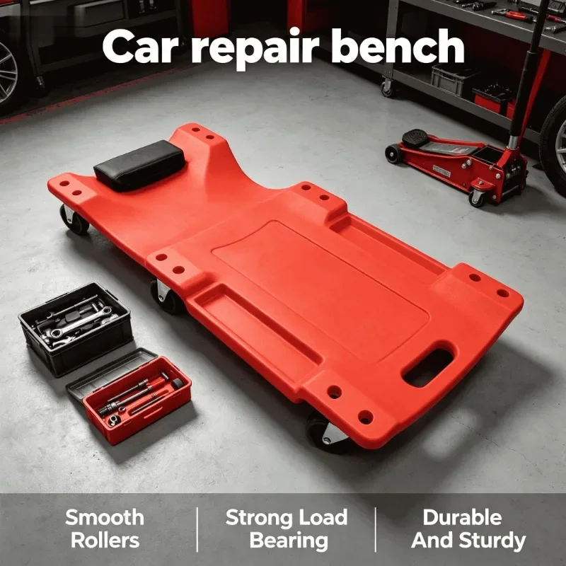 Adjustable Headrest 6 Swivel PU Wheels Heavy Duty Low Profile Rolling Creeper Board Foldable Car Repair Car Mechanic Creeper