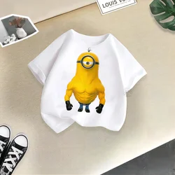 Kids Summer Cotton T-shirt Despicable Me Minion Baby Baby Cotton T-shirt Outdoor street print boys girls short sleeve top