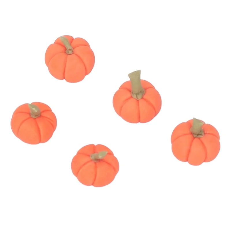 10pcs 1:12 Dollhouse Miniture Pumpkins Artificial Clay Lifelike Decoration Mini Fake Harvest Pumpkins For Halloween