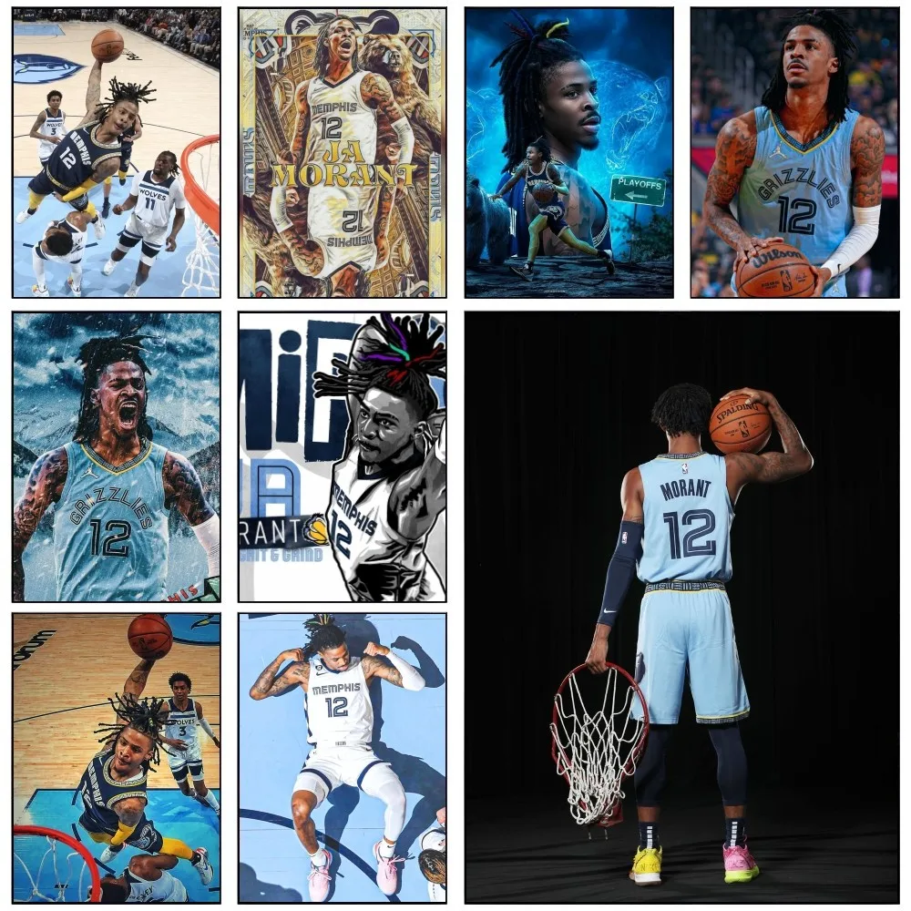 ملصق فني ذاتي اللصق Ja Morant ، ملصق ورقي مقاوم للماء ، ديكور حائط ، قهوة ، منزل ، بار ، غرفة ، 1 * *