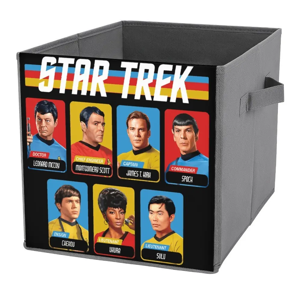 Storage Bins Star Trek Original Series Retro Full Color Crew Large Capacity Funny Graphic Folding Storage Box Lifting Hand Conve