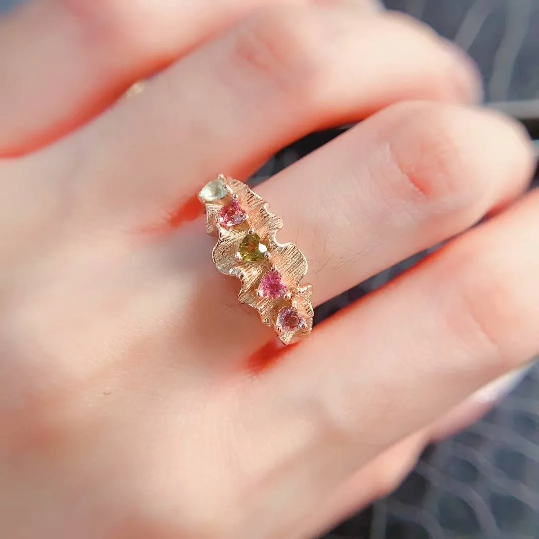 KJJEAXCMY High End Women's Ring Natural Tourmaline S925 Silver with Electroplating Boasting High Clarity Full Brilliance