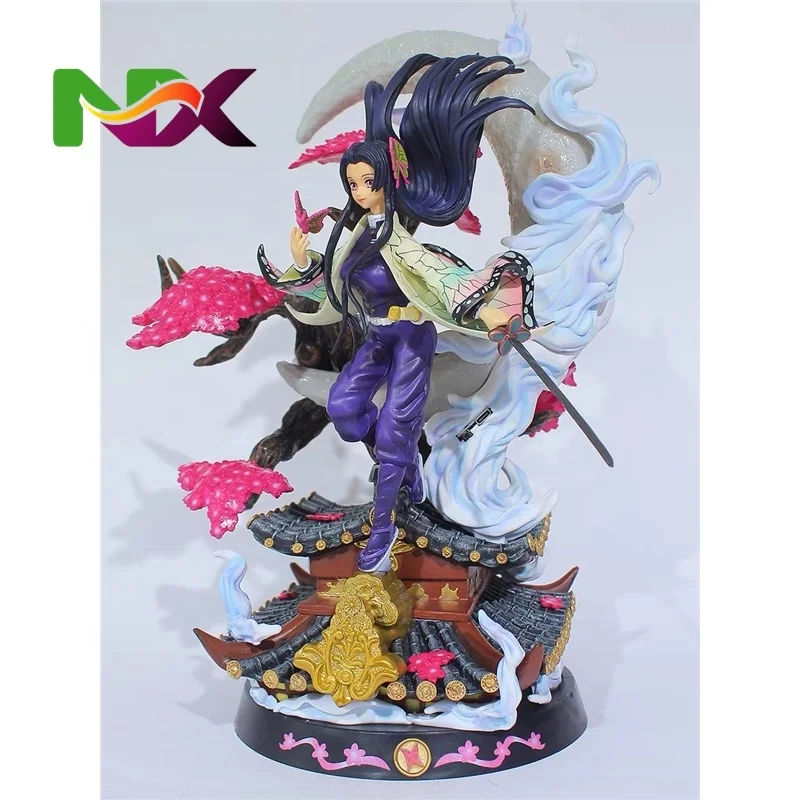 Demoned Slayer Anime Figure with Light Kochou Shinobu Figurine Pvc Statue Doll Kid Gift Ornament Mode