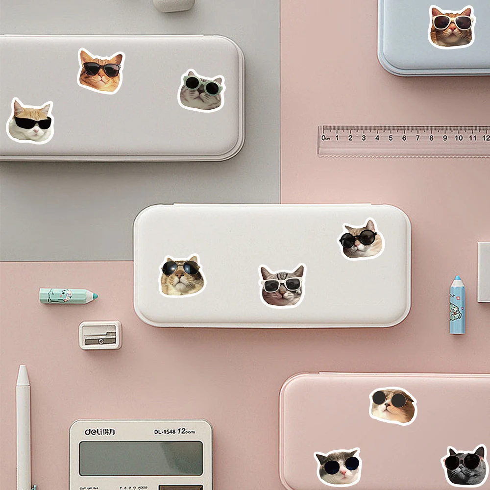 500 pçs-rolo criativo tinta pura cabeça de gato padrão adesivos gatos engraçados decalques bagagem notebook caso do telefone skate adesivos