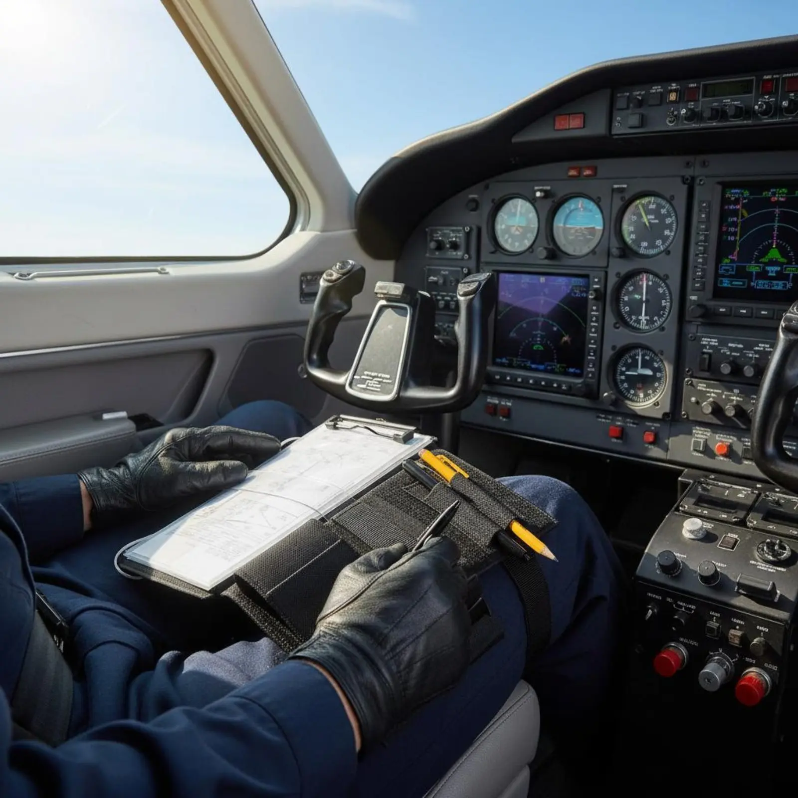 

Портативная авиационная доска-клипборд для письма на коленях с креплением на ногу, дизайн для свободных рук, для карт пилотной кабины