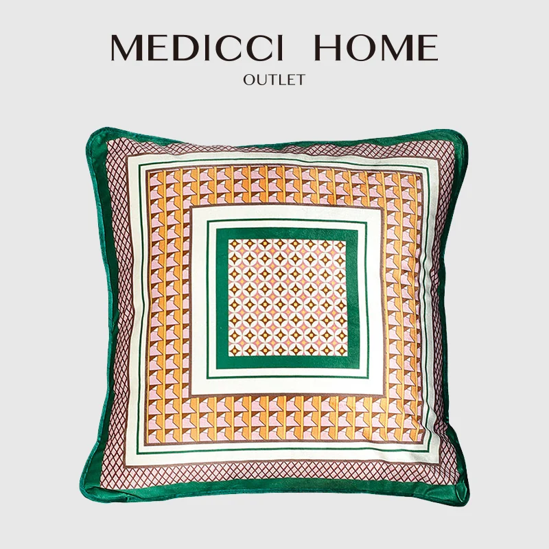 

Medicci Home Perfectly Maximalist Throw Pillow Cover Retro Charm Geometric Art Deco-Inspired Pattern Square Cushion Case 45x45cm