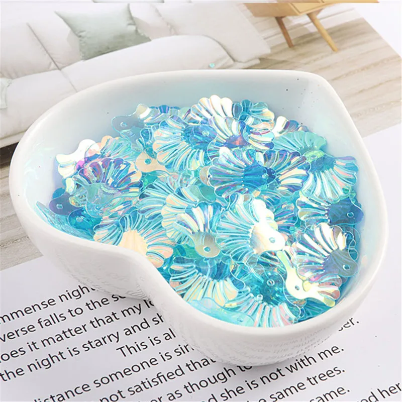 15mm Scallop Shell Sequins Craft Fan Shell Shape Glitters Paillettes Sewing DIY Glitter Wedding Decro Lentejuelas Accessories