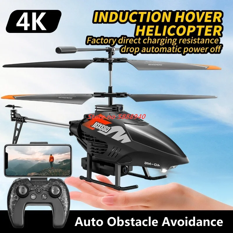 2.4G Smart Obstacle Avoidance 4K WIFI FPV MINI RC Helicopter 4K HD Camera Aircraft Toy LED Lighting Remote Control Helicopter