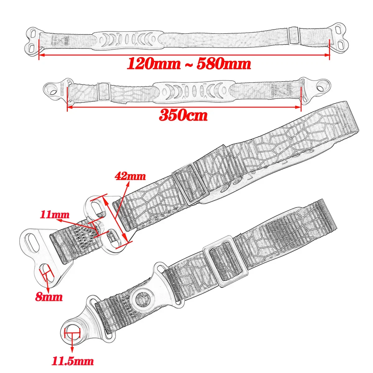CNC Front Rear Heavy-Duty Recovery Pull Strap For HONDA YAMAHA KAWASAKI CR CRF XR YZ WR WRF KXF KLX 85 125 150 250 450 R RX F