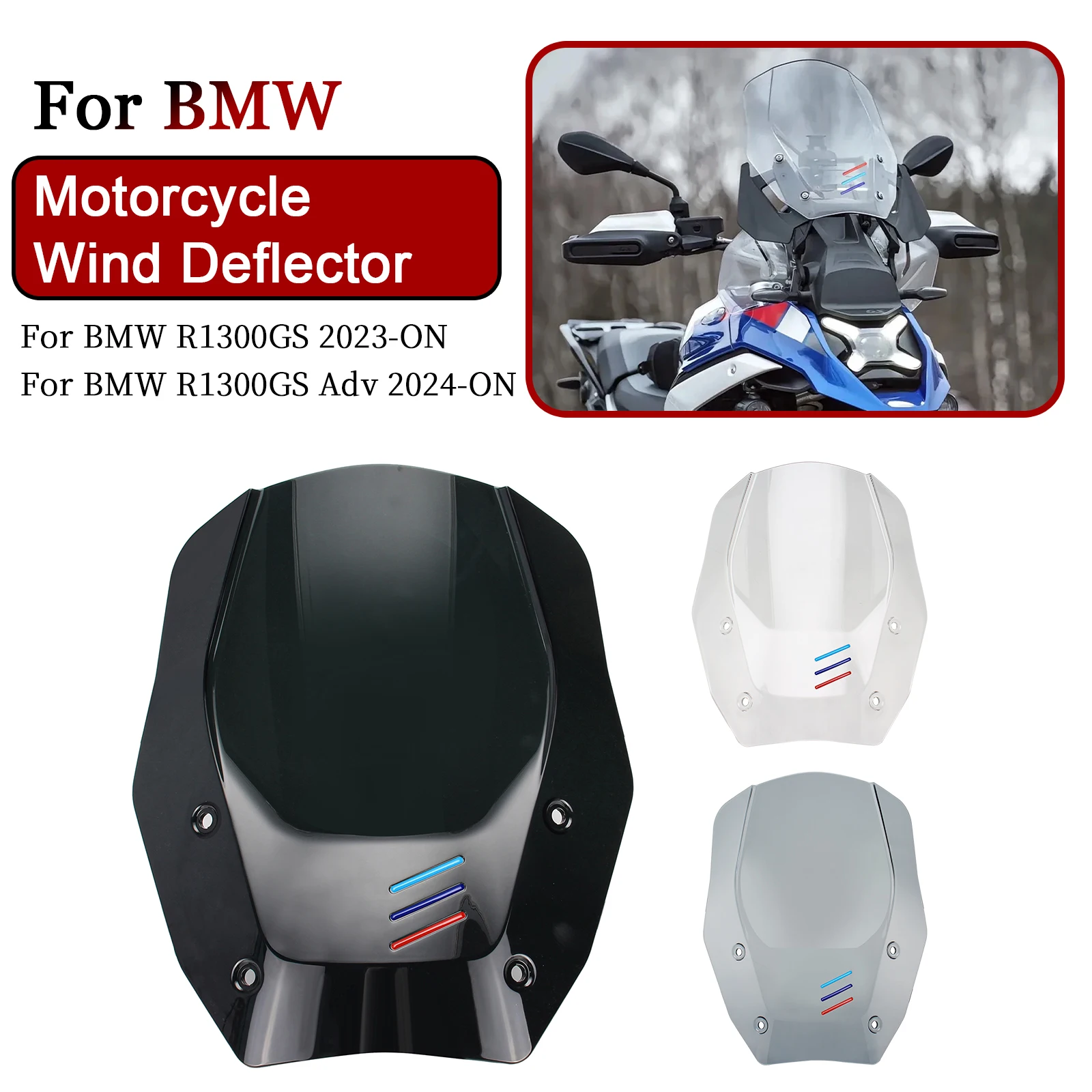 

1 Set Front Windscreen Windshield For BMW R1300GS /R1300GS Adv Adventure 2023 2024 2025 Motorcycle Fairing Wind Deflector