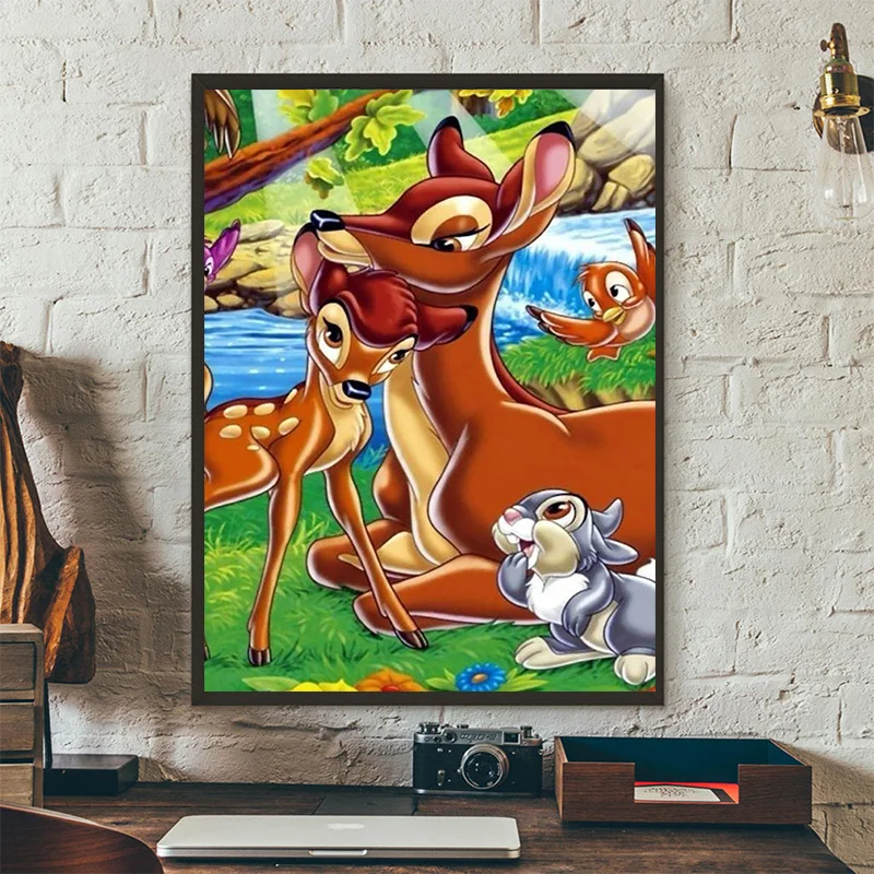 5D Bambi diament haft Disney Cartoon pełna diament mozaika zdjęcia zwierząt Wall Art DIY krzyż zestaw do szycia dzieci Home Decor