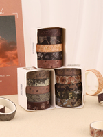 5rolls/Box Leaf Pattern Washi Tape Autumn Washi Tape Scrapbooking Stationery Masking Tapes Art Supplies Gift Sticker Washi Tape