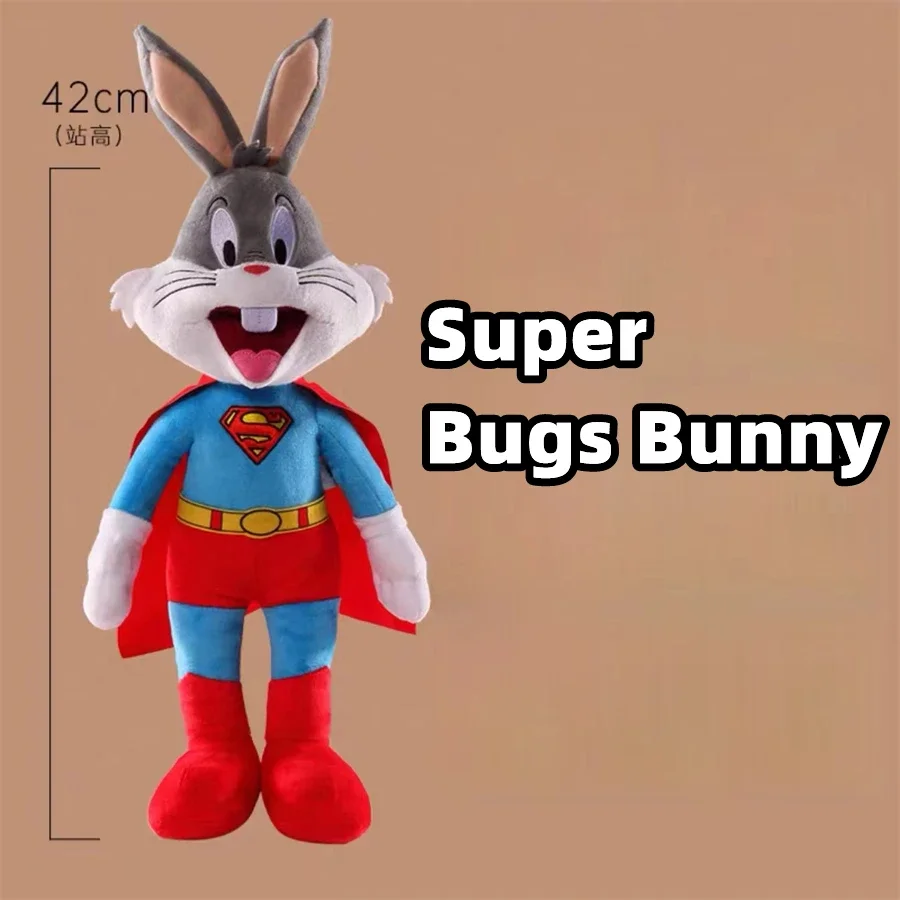 Looney Tunes-muñeco de peluche de Super man Bugs Bunny para niños, muñeco de Anime de dibujos animados, pato Daffy, Tweety Bird, regalo