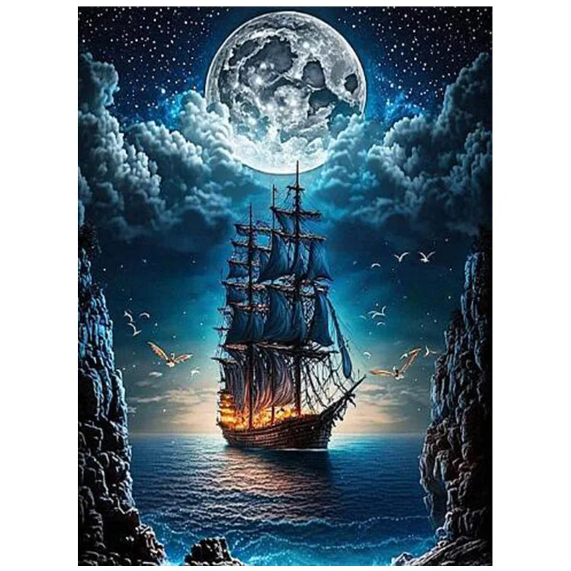 

AB Алмазная вышивка крестиком Доставка в лунном свете 5D DIY Алмазная вышивка горный хрусталь картина алмазная живопись