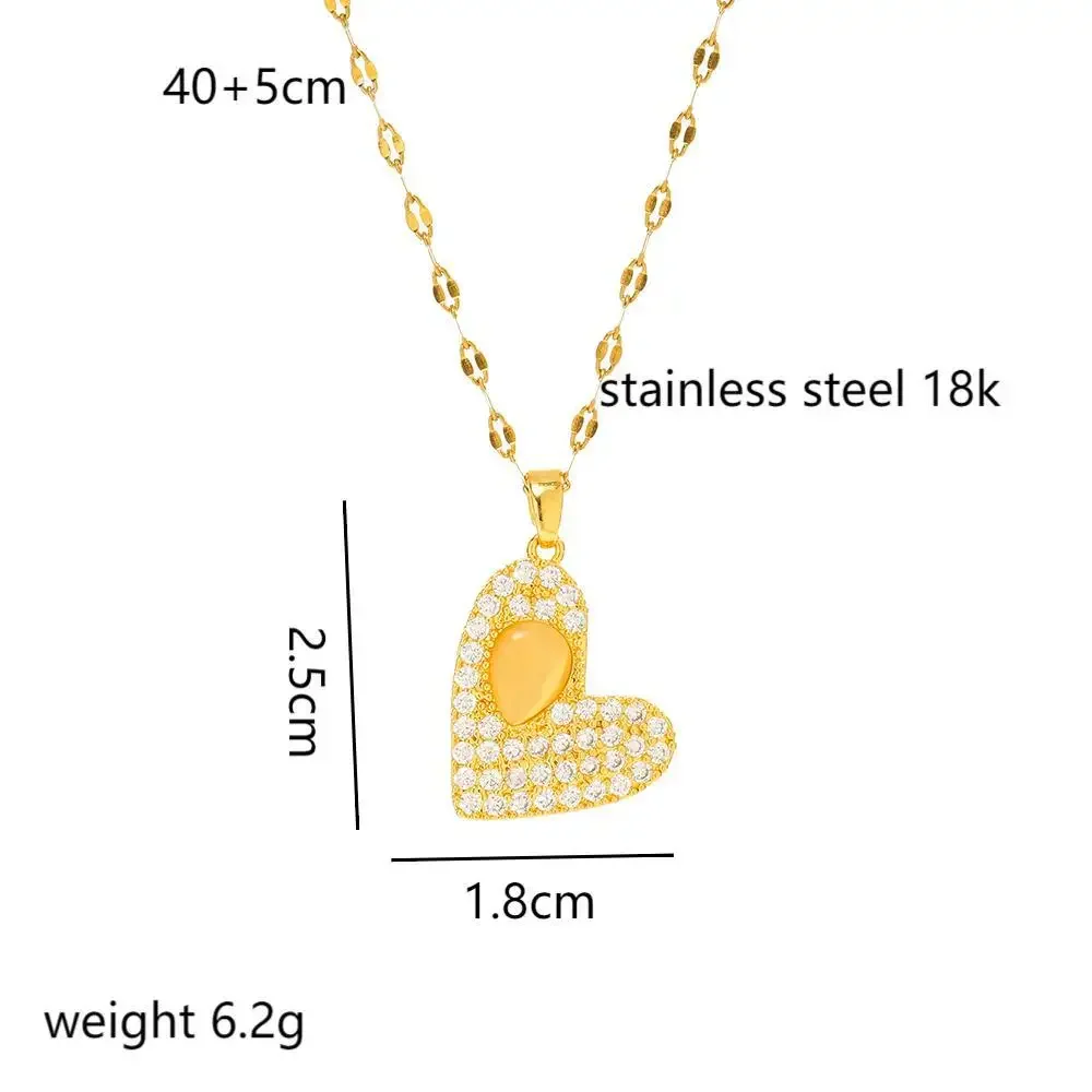 Популярная женская цепочка на ключицу и колье из титановой стали в форме сердца.