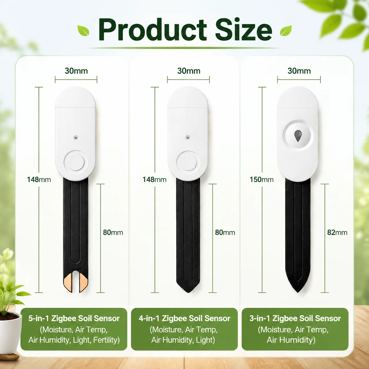Zigbee-Bodenfeuchtesensor, Temperaturmesser, Feuchtigkeitsmesser, Lichtsensor, Fruchtbarkeitsprüfer für Tuya 2MQTT Home Assistant – Detail 12