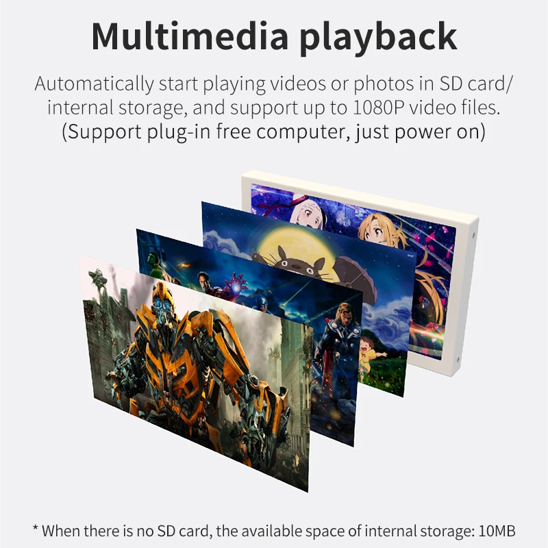 5 Inch IPS Type-C Secondary Screen Mini USB PC Display 800x480 CPU GPU RAM HDD Monitor Music Spectrum Analysis Display No AIDA64