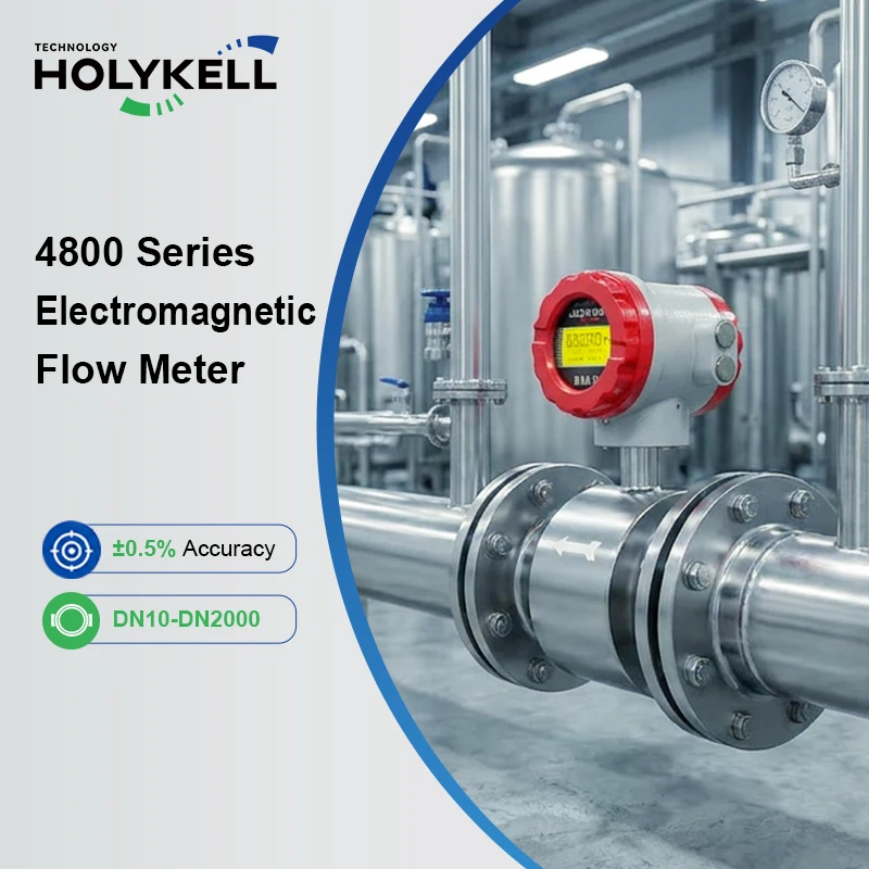 Holykell High Accuracy Digital Electromagnetic Flow Meter with RS485 Modbus for Water Supply