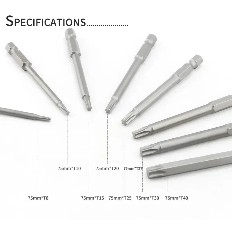 

Шестигранный, магнитный Bits Torx отвертка Plum Bit отвертка 8/10 шт. Torx 75 мм